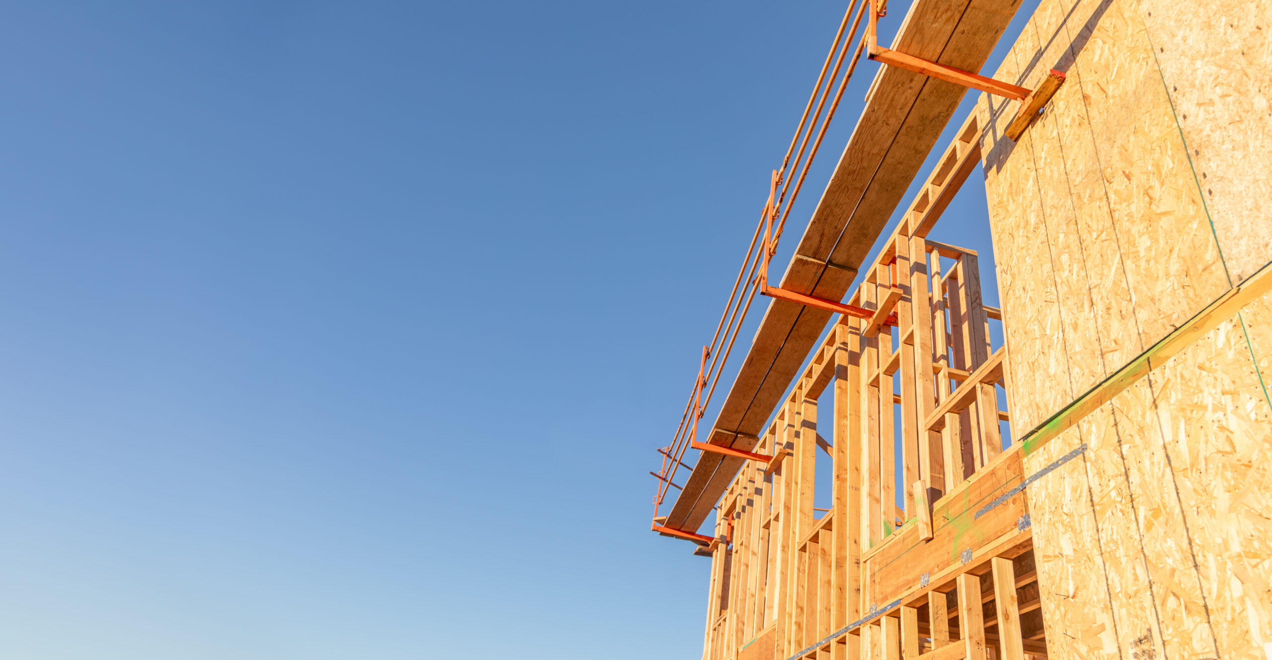 Abstract Perspective of a House Wood Construction Framing.